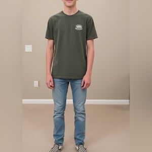 Vans olive green Green Tee with Logo Print small